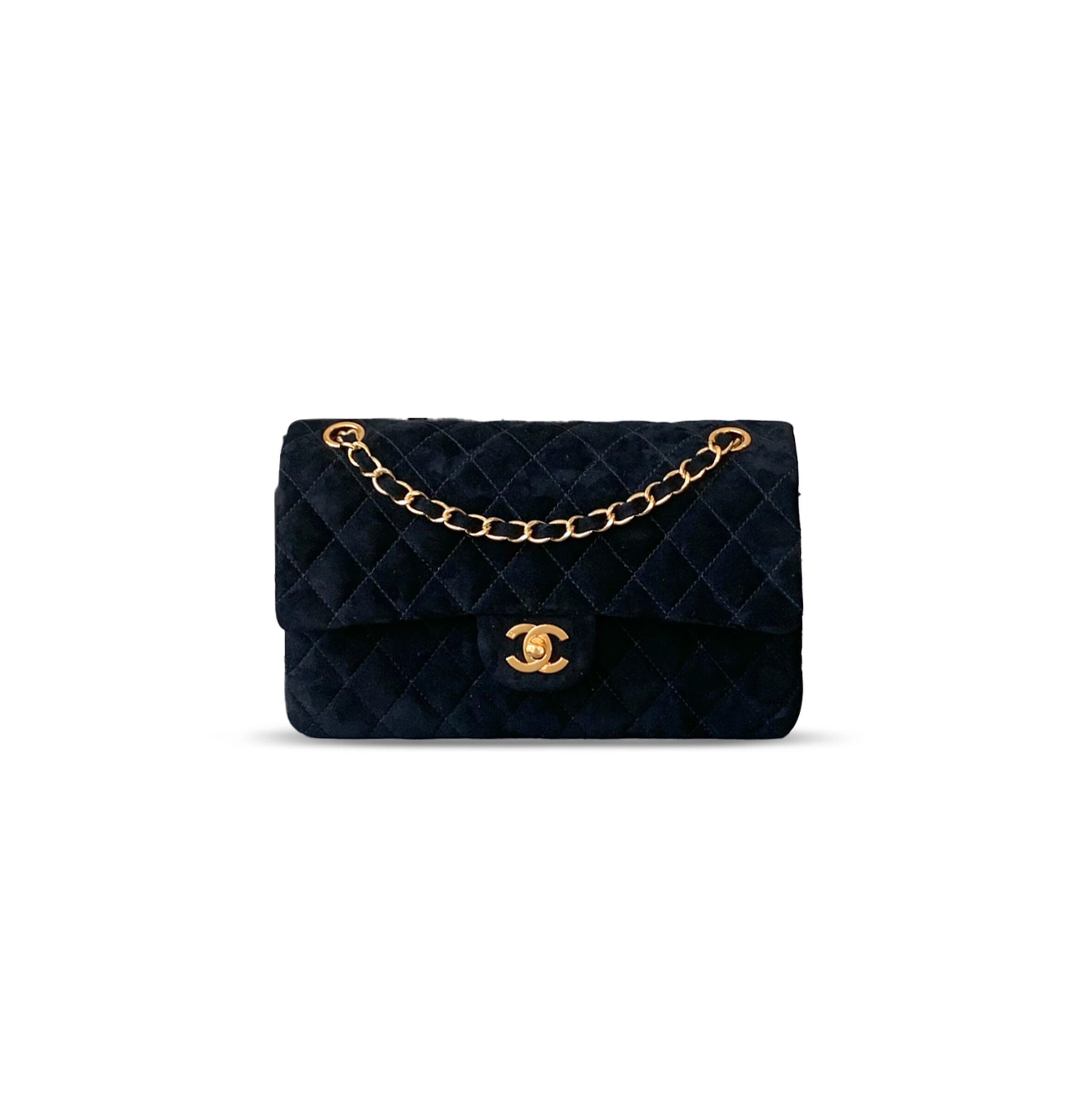 CHANEL MASTER SUEDE MEDIUM DOUBLE FLAP SHOULDER BAG 306480 (25*16*8cm)